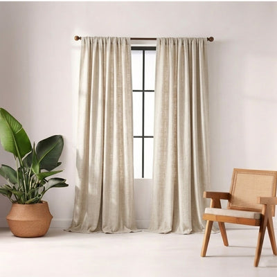 Egg Shell Beaded Crossweave Curtain - Primary image