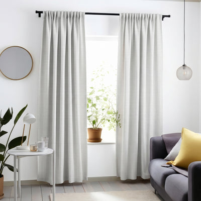 Egg Shell Gridline Crossweave Curtain - Primary image