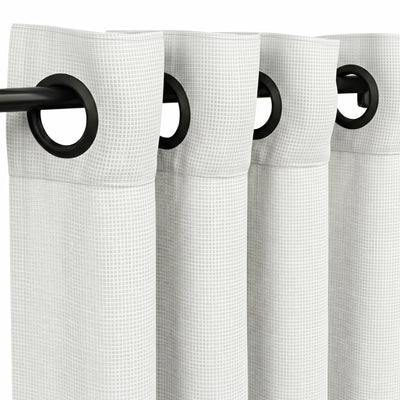 Egg Shell Gridline Crossweave Curtain - alternate view