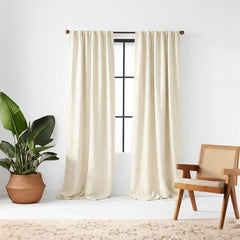 Eggshell Rill Woven Curtain