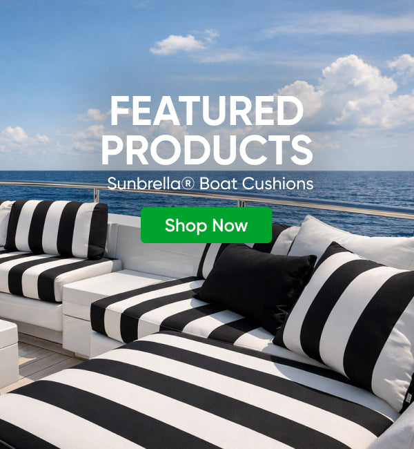 ZIPCushions Featured Products Banner, Sunbrella boat cushions - desktop