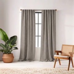 Grey Abstraction Woven Curtain