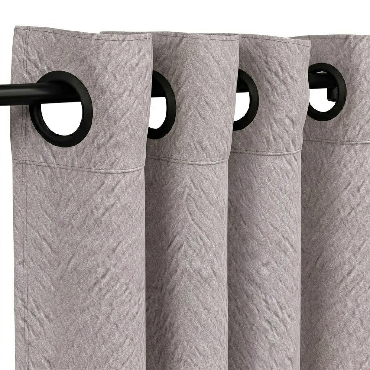 Arrow Grey Textured Curtain - view 4