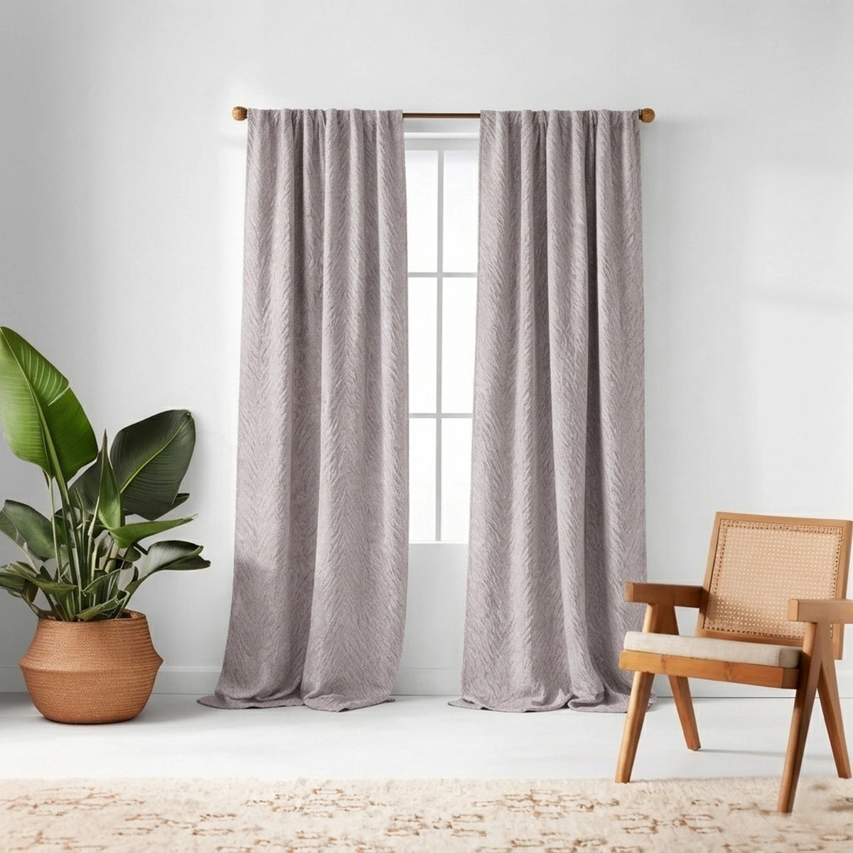 Arrow Grey Textured Curtain