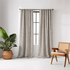 Grey Rill Woven Curtain