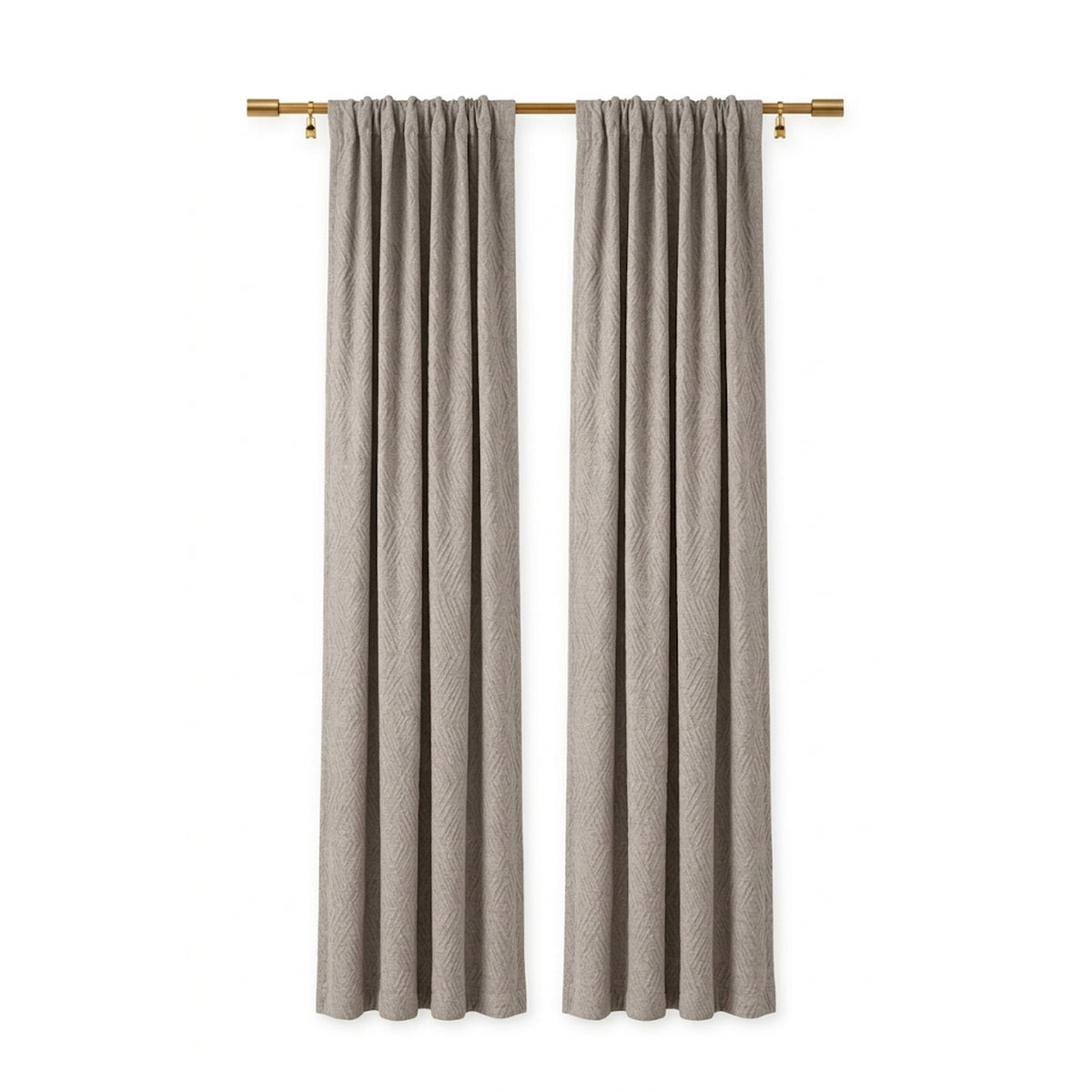 Grey Rill Woven Curtain - view 2