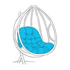 HCZION Egg Chair Cushion Cover Replacement – Waterproof & Washable Hanging Basket Seat Cover For Indoor/Outdoor Use (Blue, No Filler)