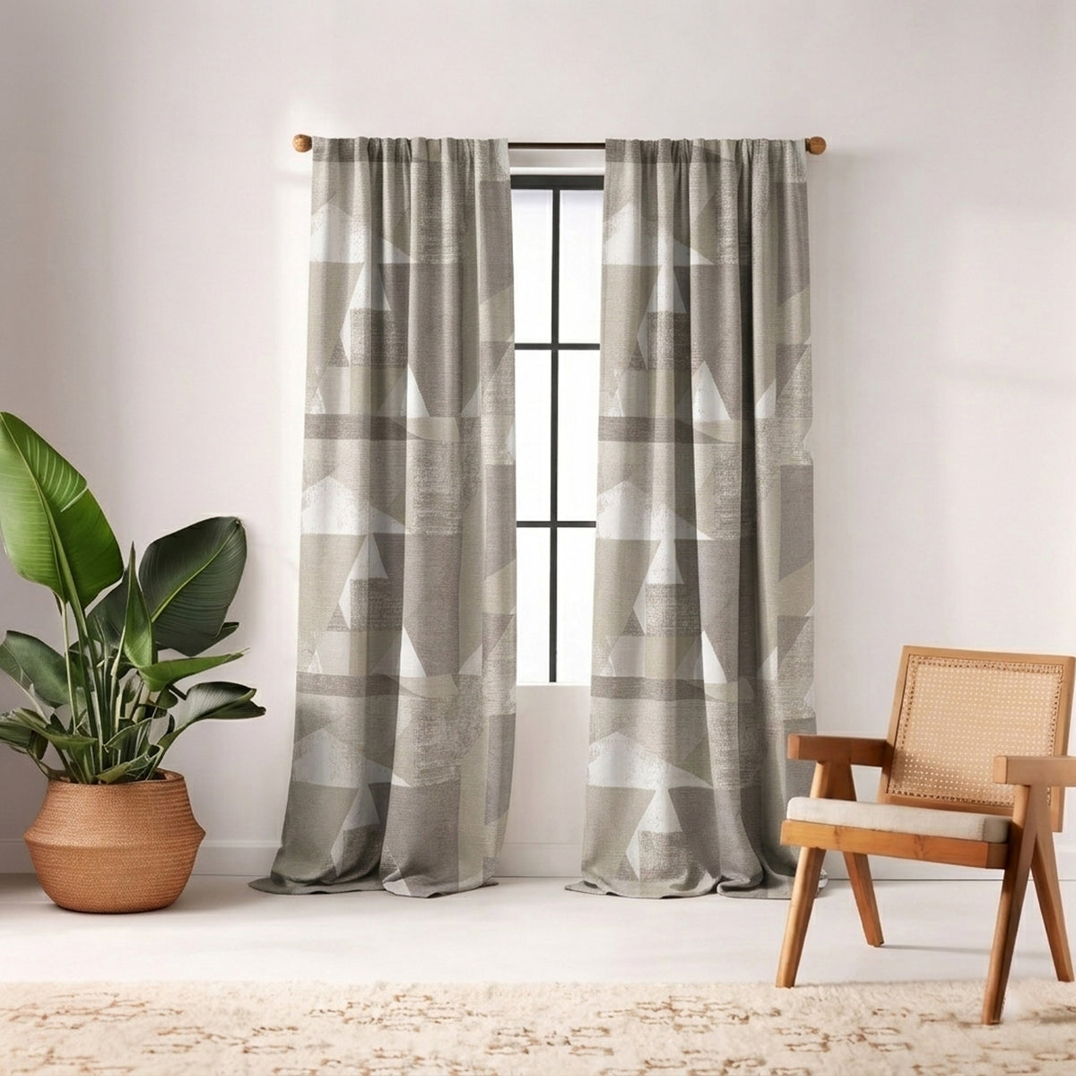 Hemp Hemp-Look Jacquard Curtain