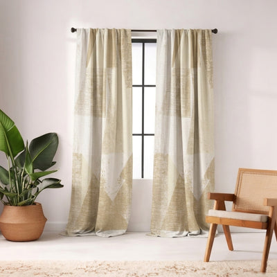 Honey Gold Picasso Jacquard Curtain - Primary image