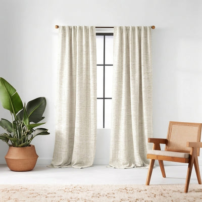 Graphic Ivory Weave Curtain - Primary image