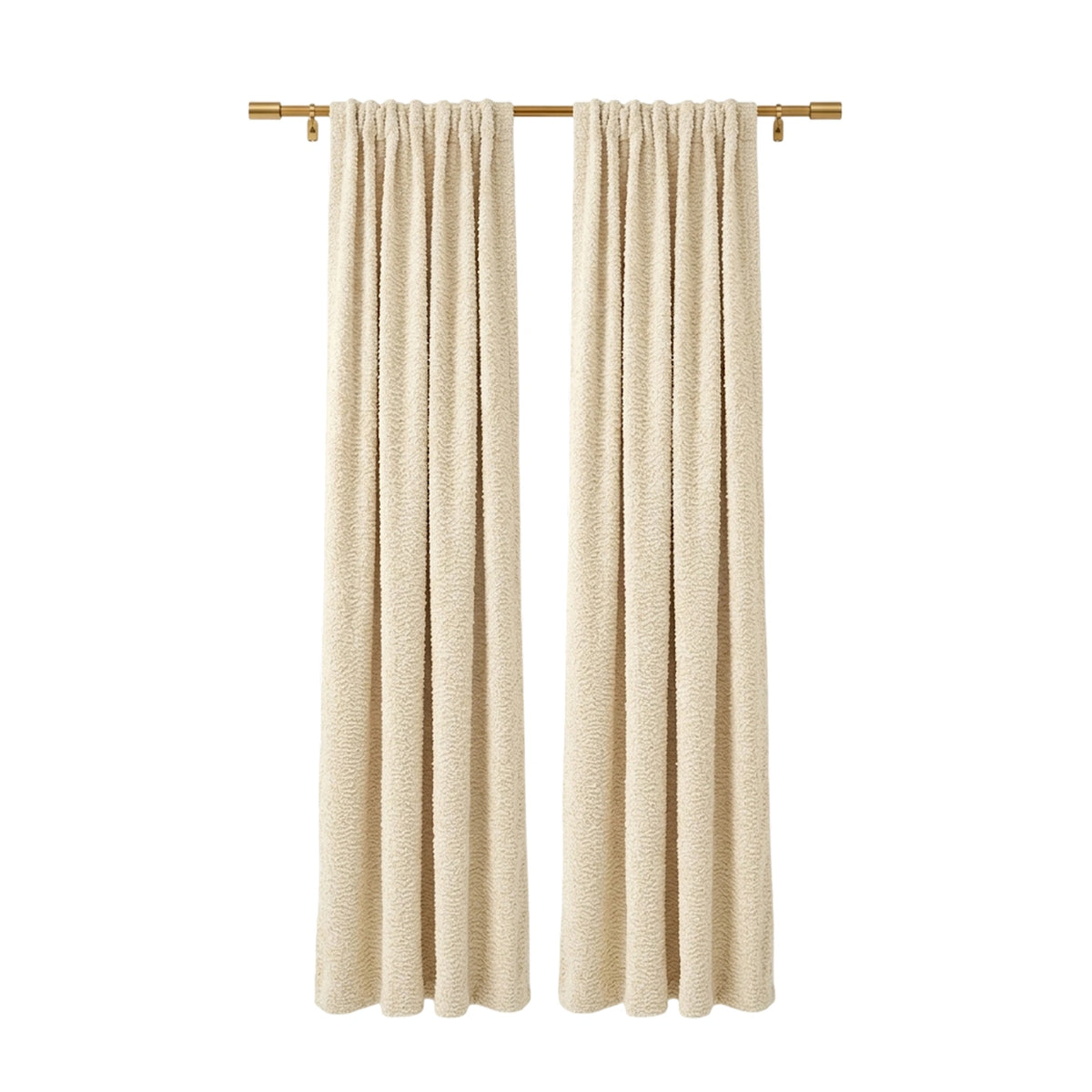 Snow Storm Ivory Textured Curtain - view 2