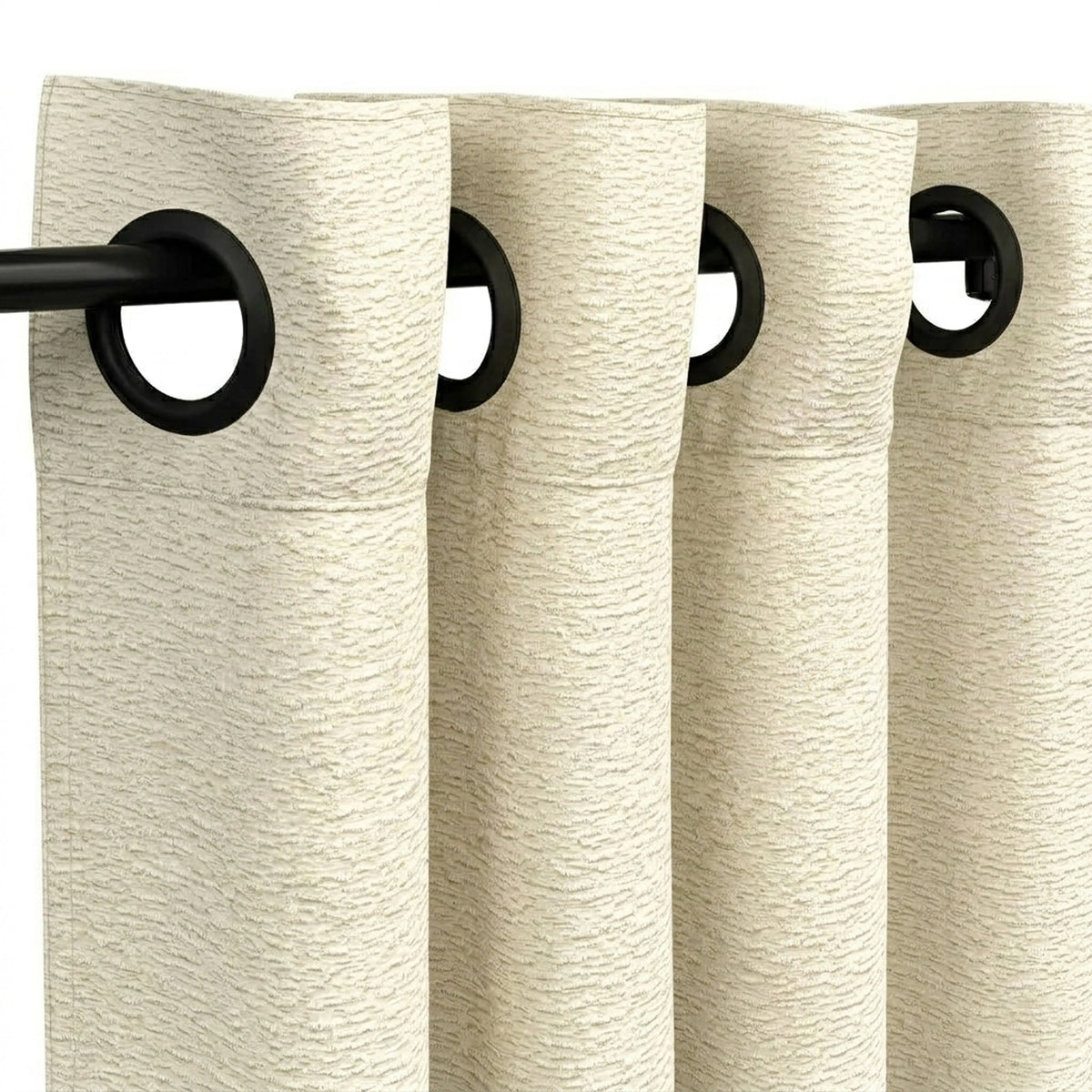 Snow Storm Ivory Textured Curtain - view 4
