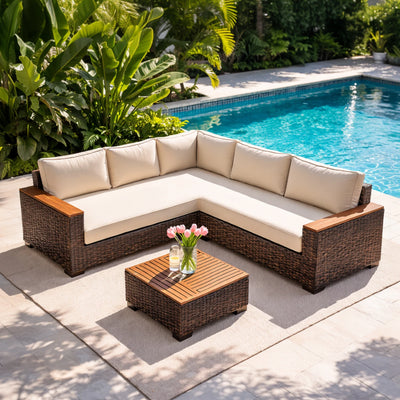 Custom L-Shaped Outdoor Cushions - alternate view