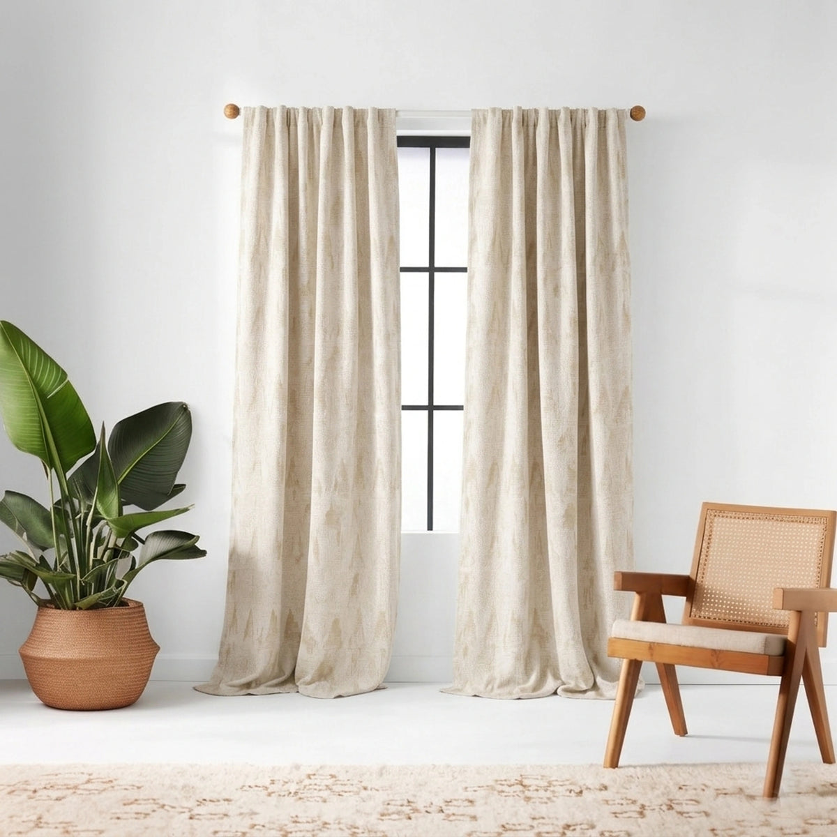 Icicles Latte Jacquard Curtain