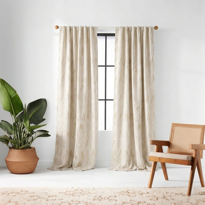 Icicles Latte Jacquard Curtain - Primary image