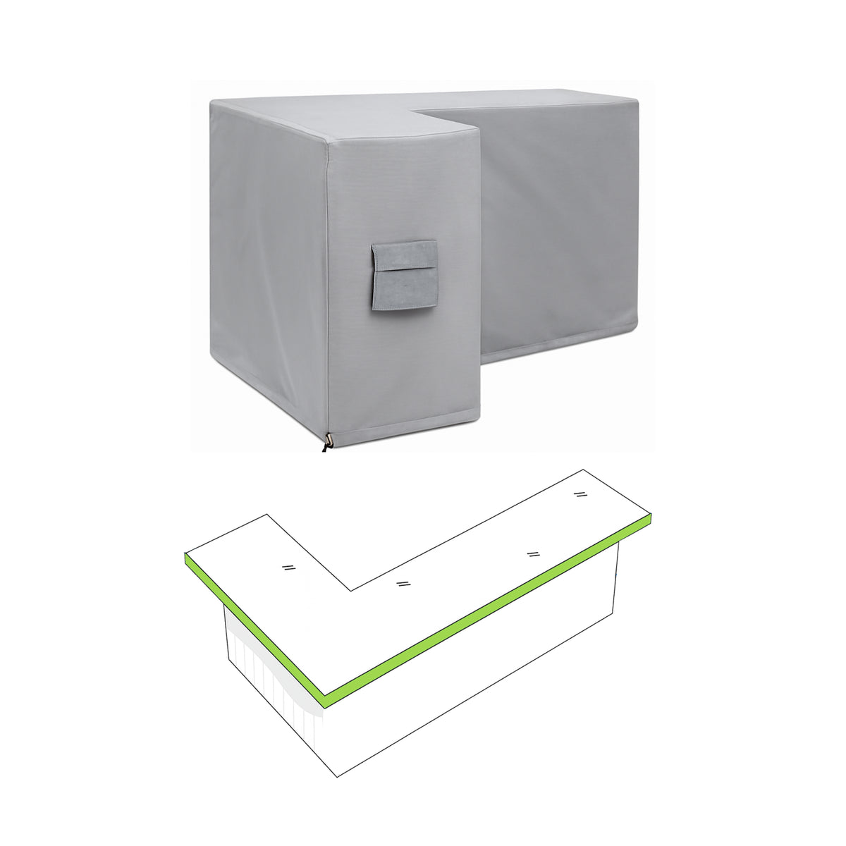 Custom L Shape Bar Island Cover - Style 2