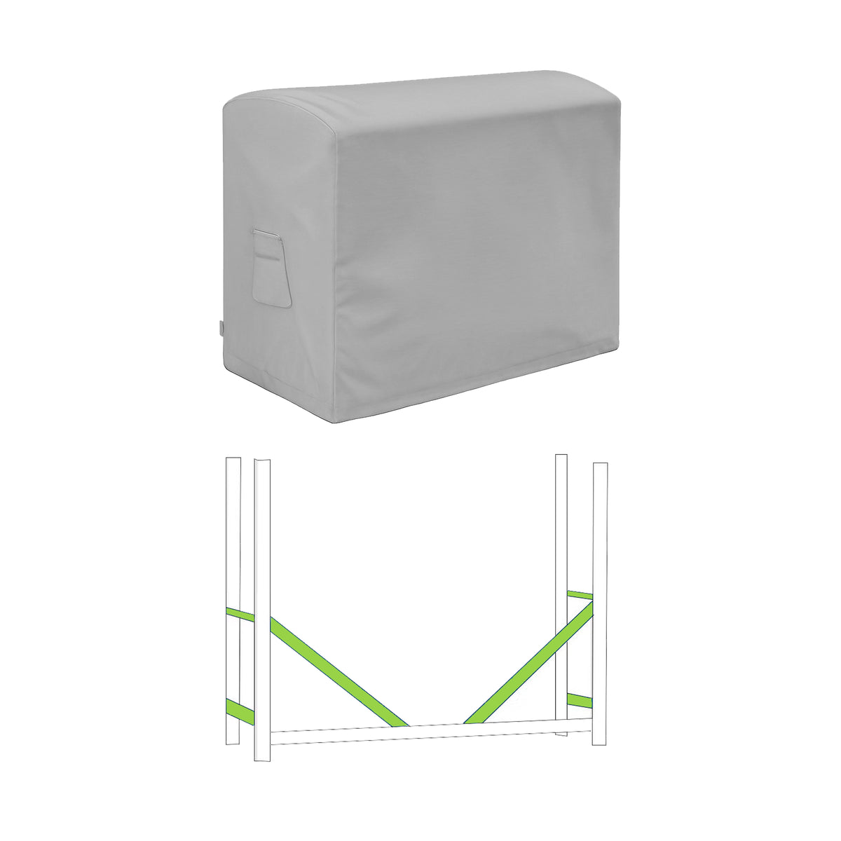 Custom Rectangle Firewood Rack Cover