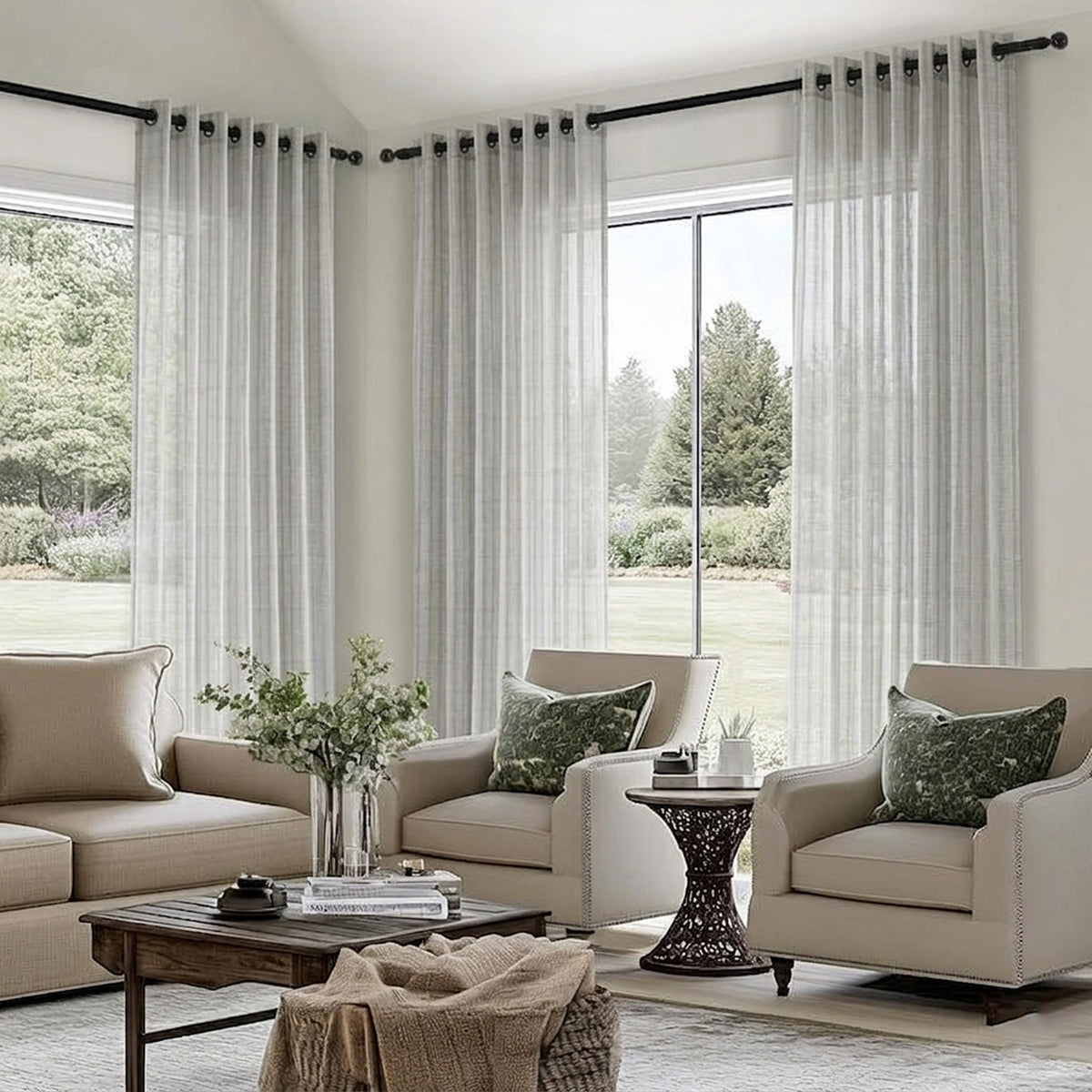 Moon Square Jacquard Sheer Curtain