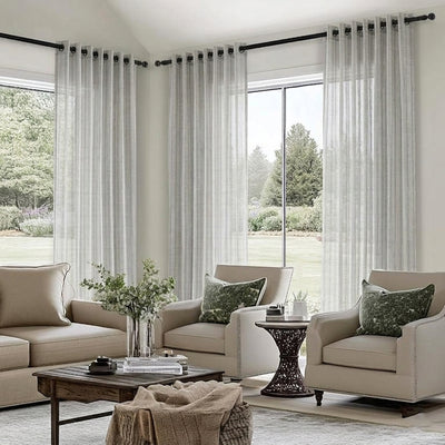 Moon Square Jacquard Sheer Curtain - Primary image