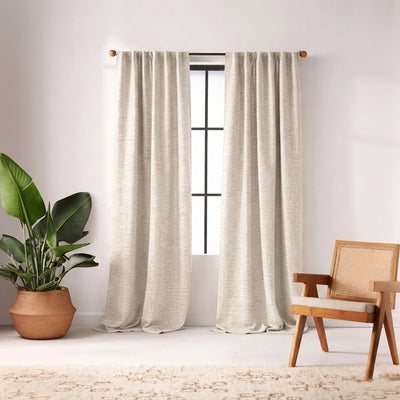 Graphic Moon Stone Weave Curtain - Primary image