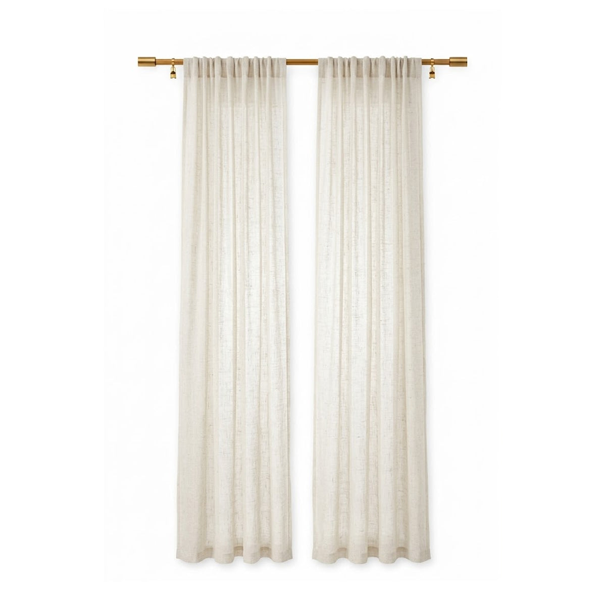 Natural Gridline Crossweave Curtain - view 2
