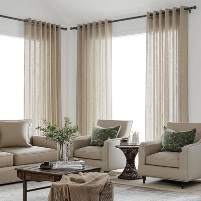 Custom Natural Softlight Curtain - Primary image