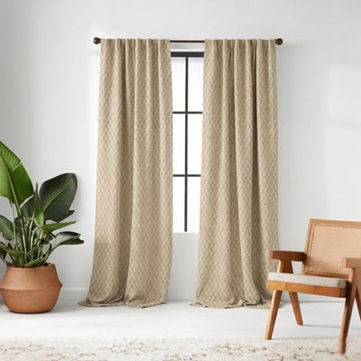 Tessellate Otter Textured Curtain - Primary image