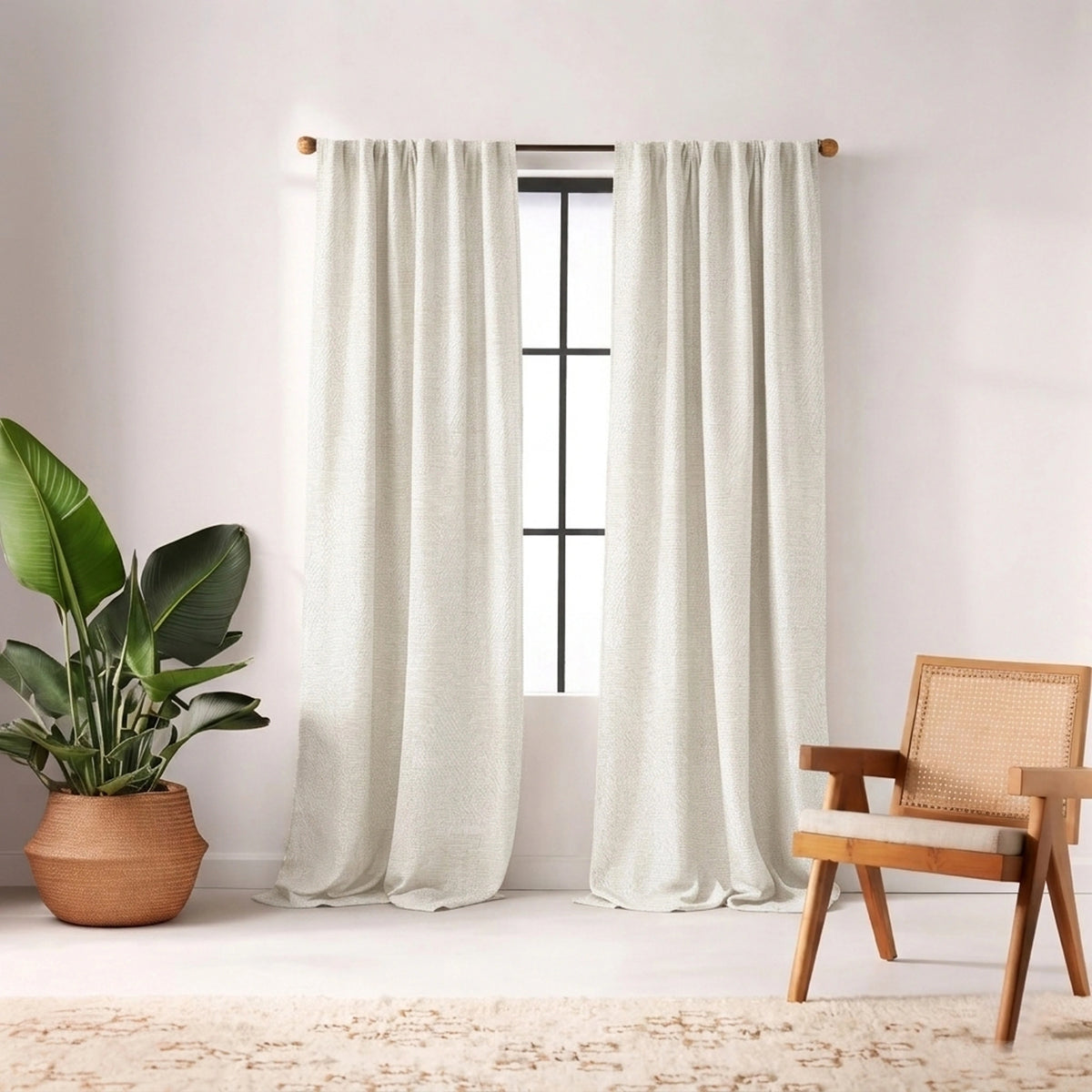 Icicles Oyster Jacquard Curtain