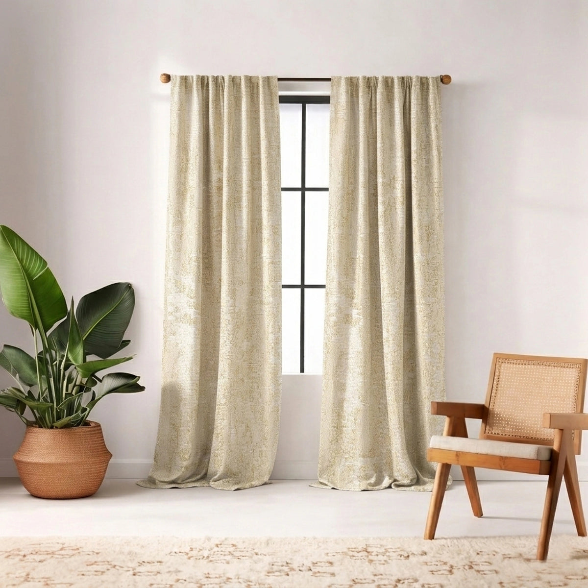 Chinook Parchment Textured Curtain