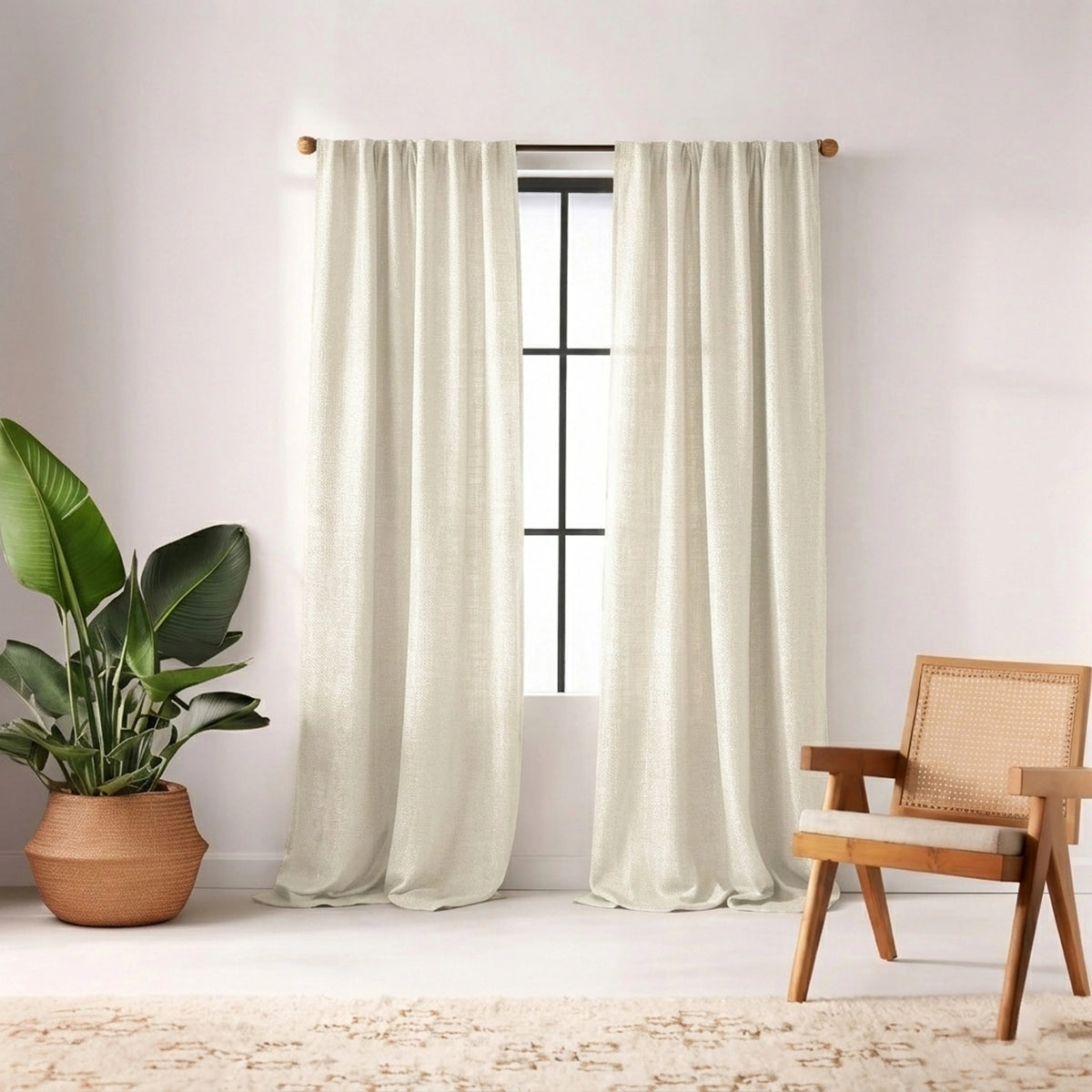 Custom Pearl Greenscape Sheer Curtain