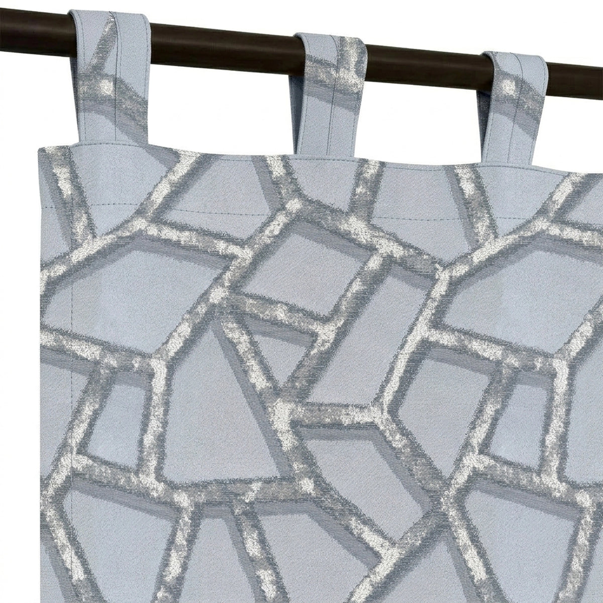 Collage Powder Blue Jacquard Curtain - view 5