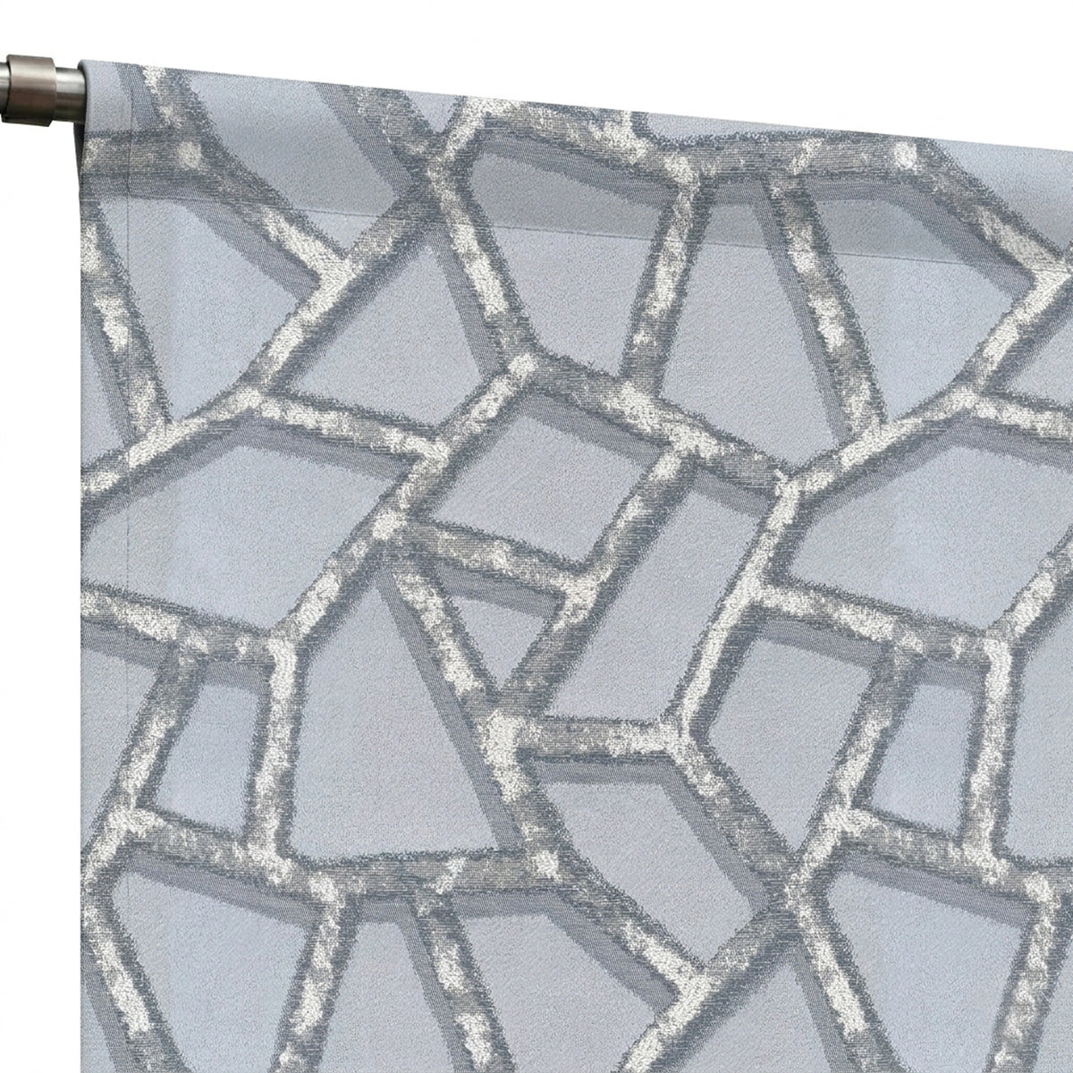 Collage Powder Blue Jacquard Curtain - view 6