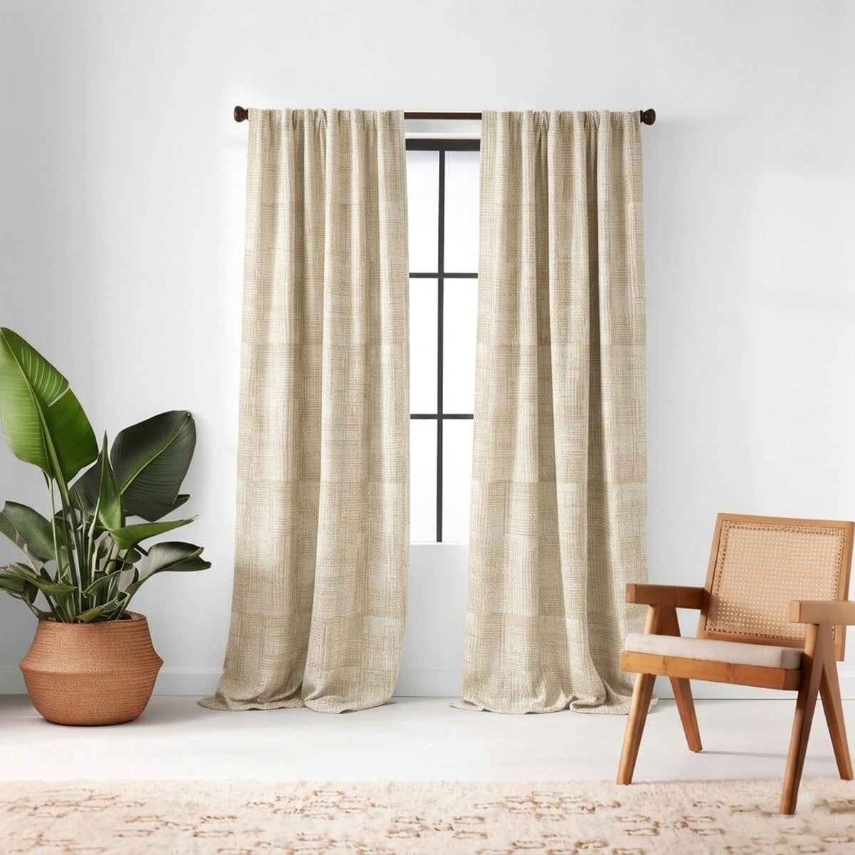 Pixel Putty Textured Curtain