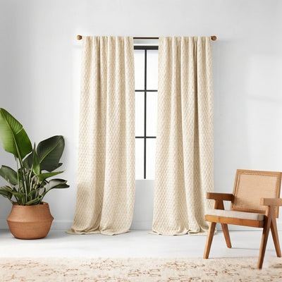 Tessellate Putty Textured Curtain - Primary image
