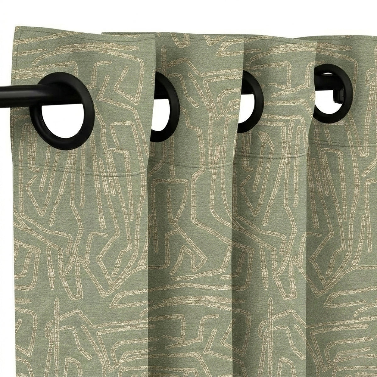 Sage Lineart Jacquard Curtain - view 4