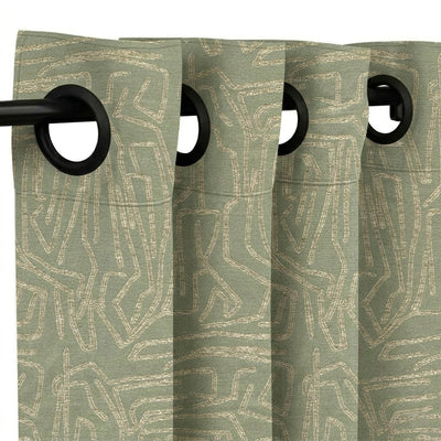 Sage Lineart Jacquard Curtain - alternate view