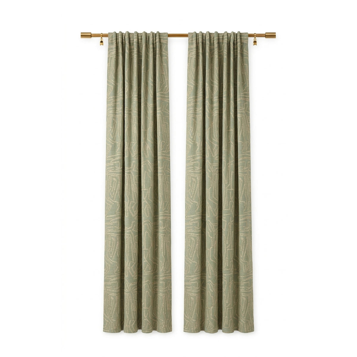 Sage Lineart Jacquard Curtain - view 2