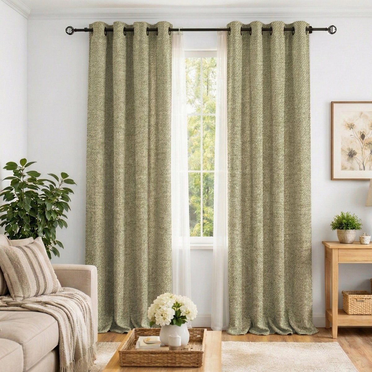Sand Beaded Crossweave Curtain