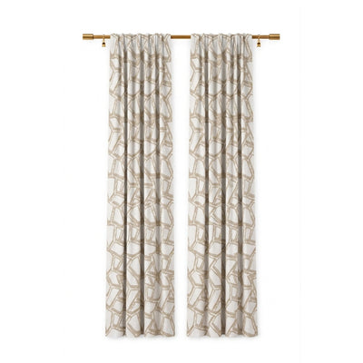 Collage Sandstone jacqaurd Curtains - Secondary image