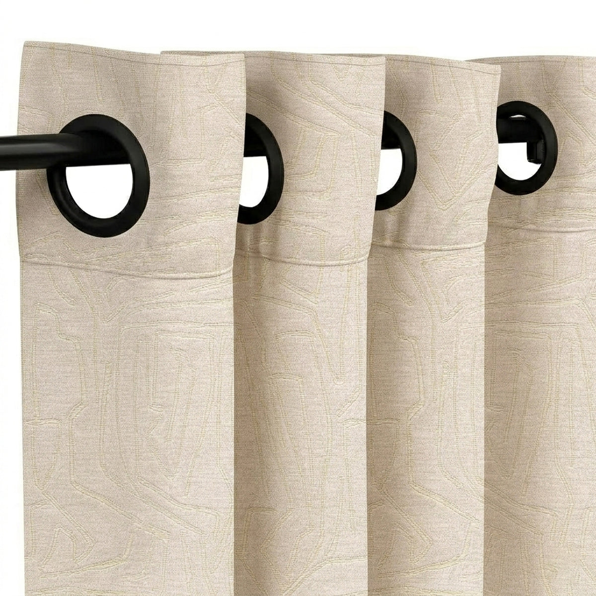 Sandstone Lineart Jacquard Curtain - view 4