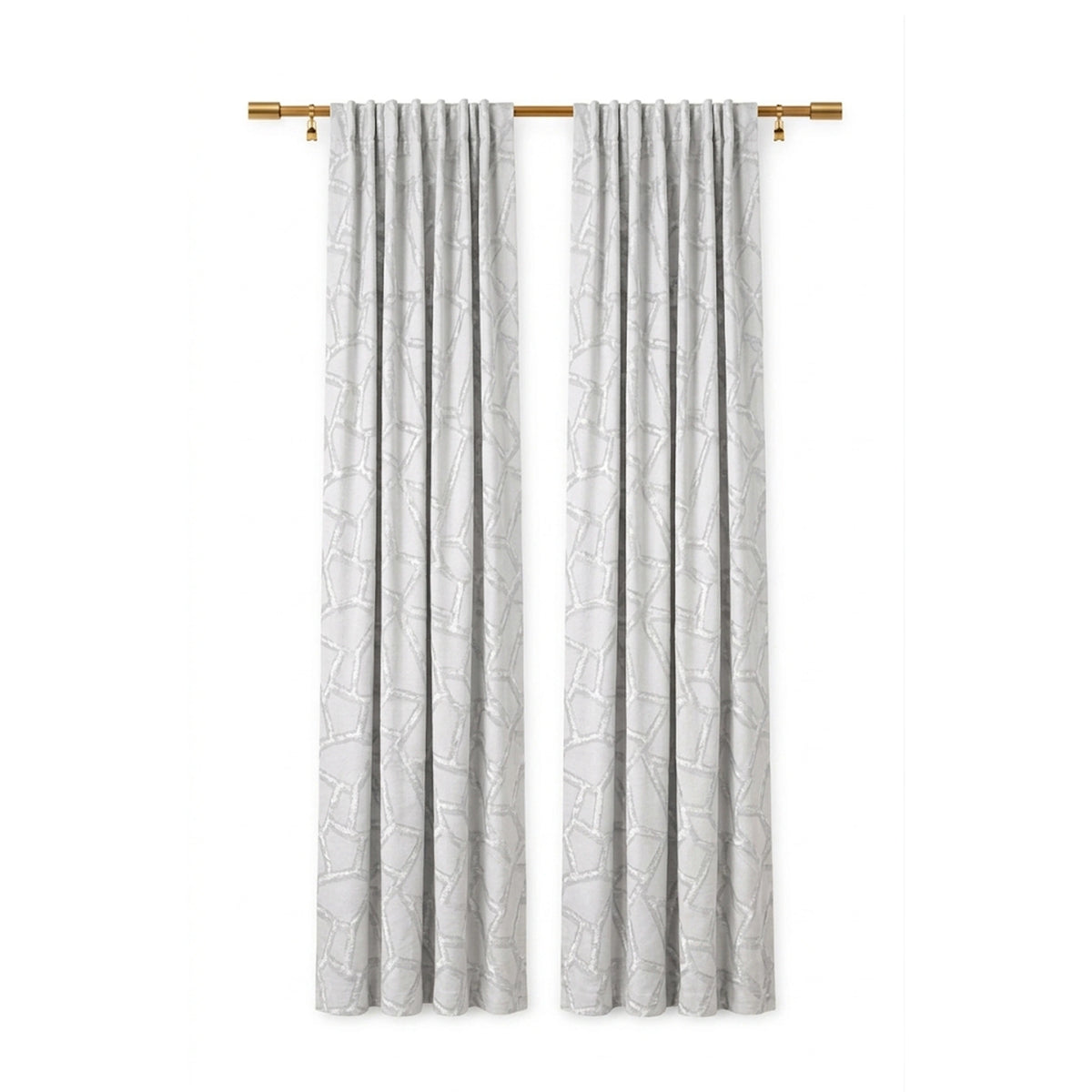 Collage Silver Jacquard Curtain - view 2