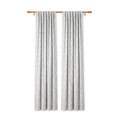 Collage Silver Jacquard Curtain - Secondary image