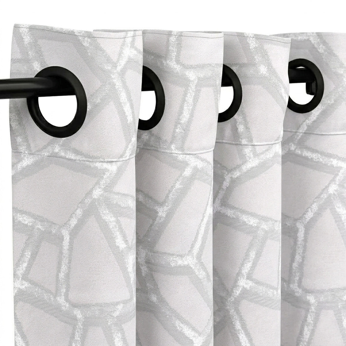 Collage Silver Jacquard Curtain - view 4