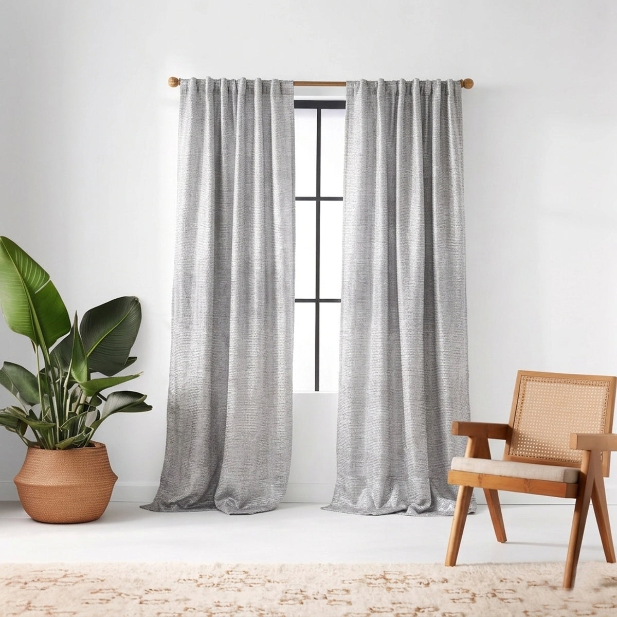 Dreamscape Silver Shimmer Curtain