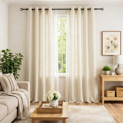 Custom Snow Matte Sheer Curtain - Primary image
