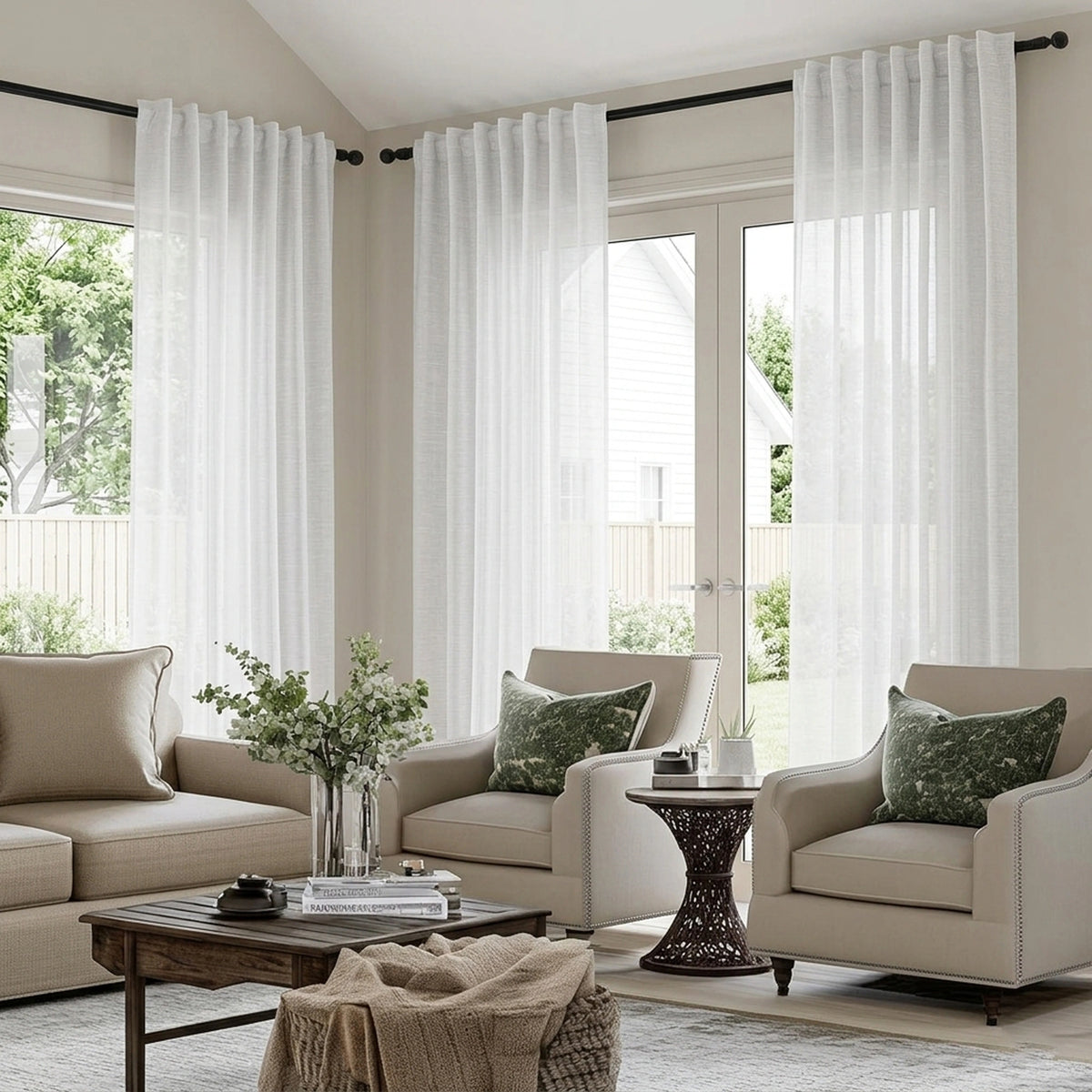 Custom Snow Softlight Curtain