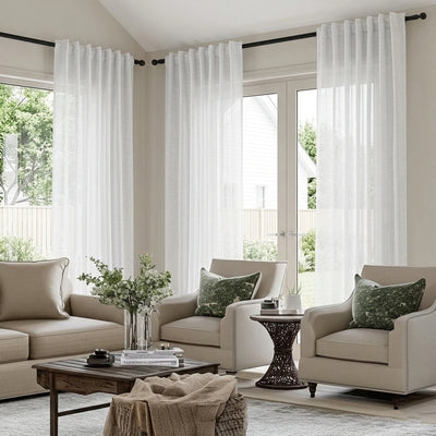 Custom Snow Softlight Curtain - Primary image