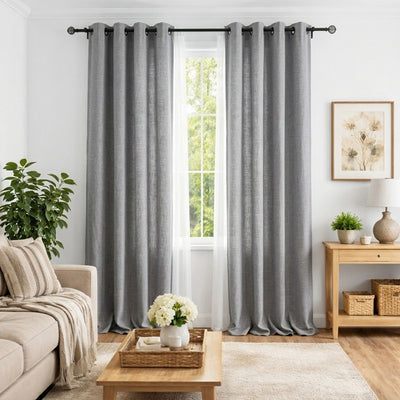 Custom Steel Matte Sheer Curtain - Primary image