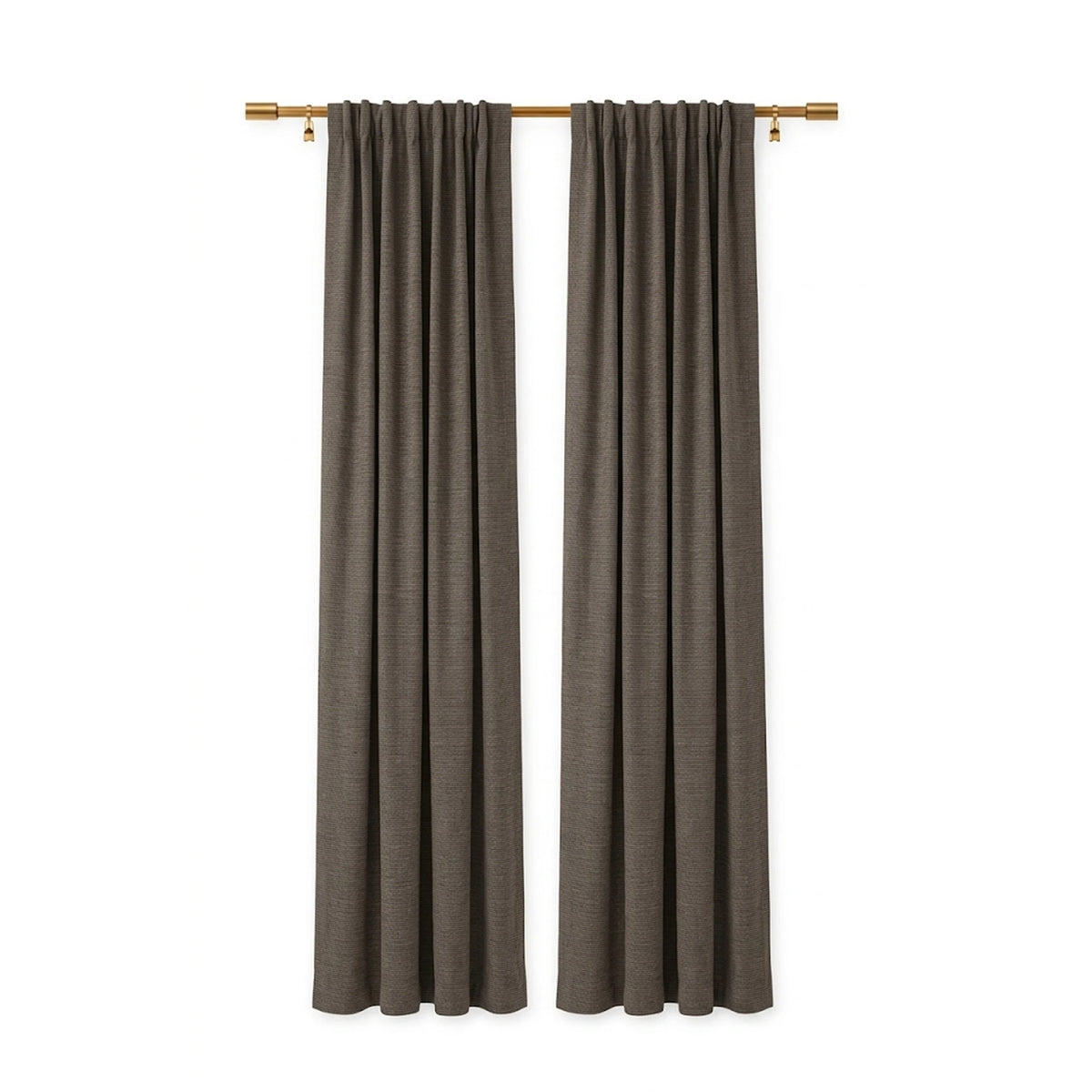Sunbrella Canvas Dark Smoke Curtain - Image 1 | ZIPCushions