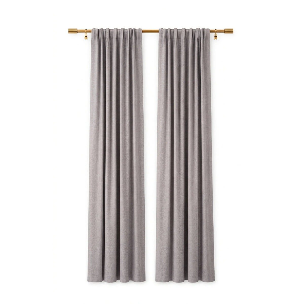 Sunbrella Canvas Silver Grey Curtain - Image 1 | ZIPCushions